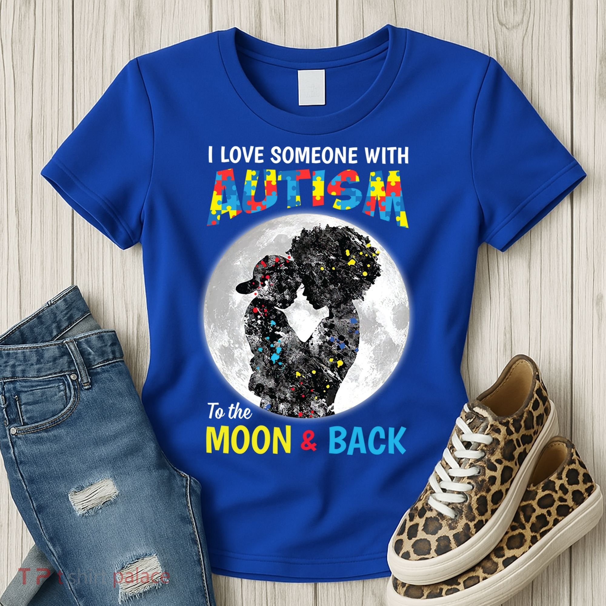 I Love Someone With Autism To The Moon And Back Funny Gift Women's T-Shirt