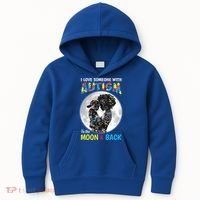 I Love Someone With Autism To The Moon And Back Funny Gift Kids Hoodie thumb 0