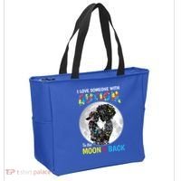 I Love Someone With Autism To The Moon And Back Funny Gift Tote Bag thumb 2
