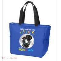 I Love Someone With Autism To The Moon And Back Funny Gift Tote Bag thumb 3