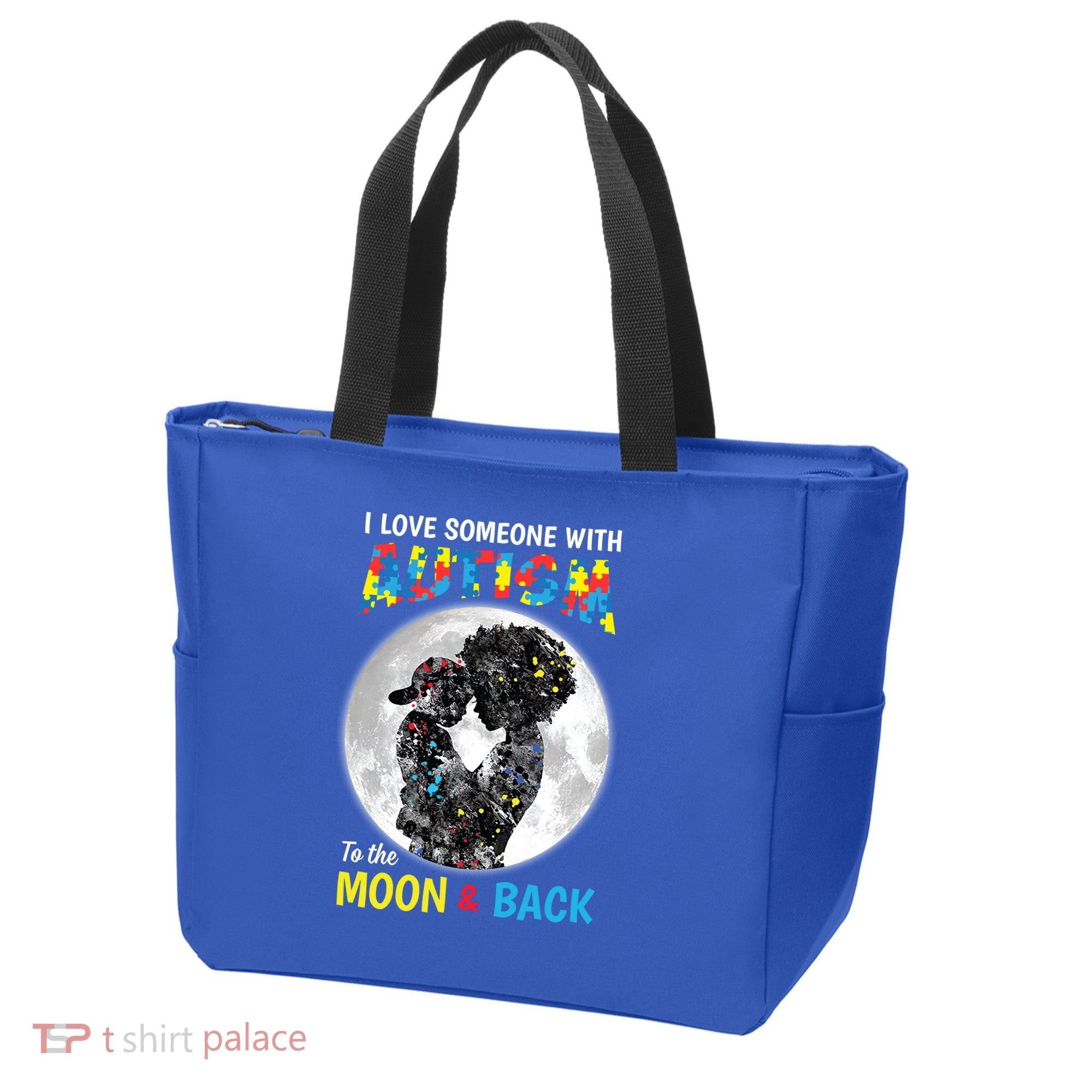 I Love Someone With Autism To The Moon And Back Funny Gift Tote Bag