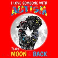 I Love Someone With Autism To The Moon And Back Funny Gift Santa Hat thumb 1