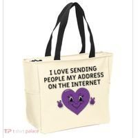 I love sending people my address on the internet Tote Bag thumb 2