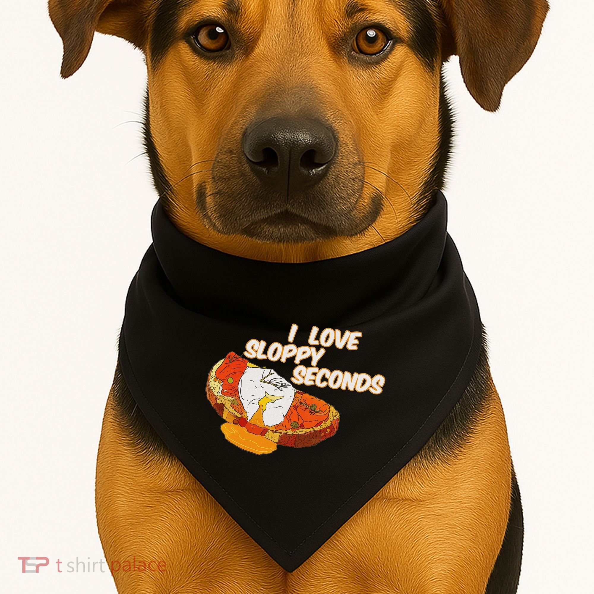 I Love Sloppy Seconds Breakfast Meme USA-Made Doggie Bandana