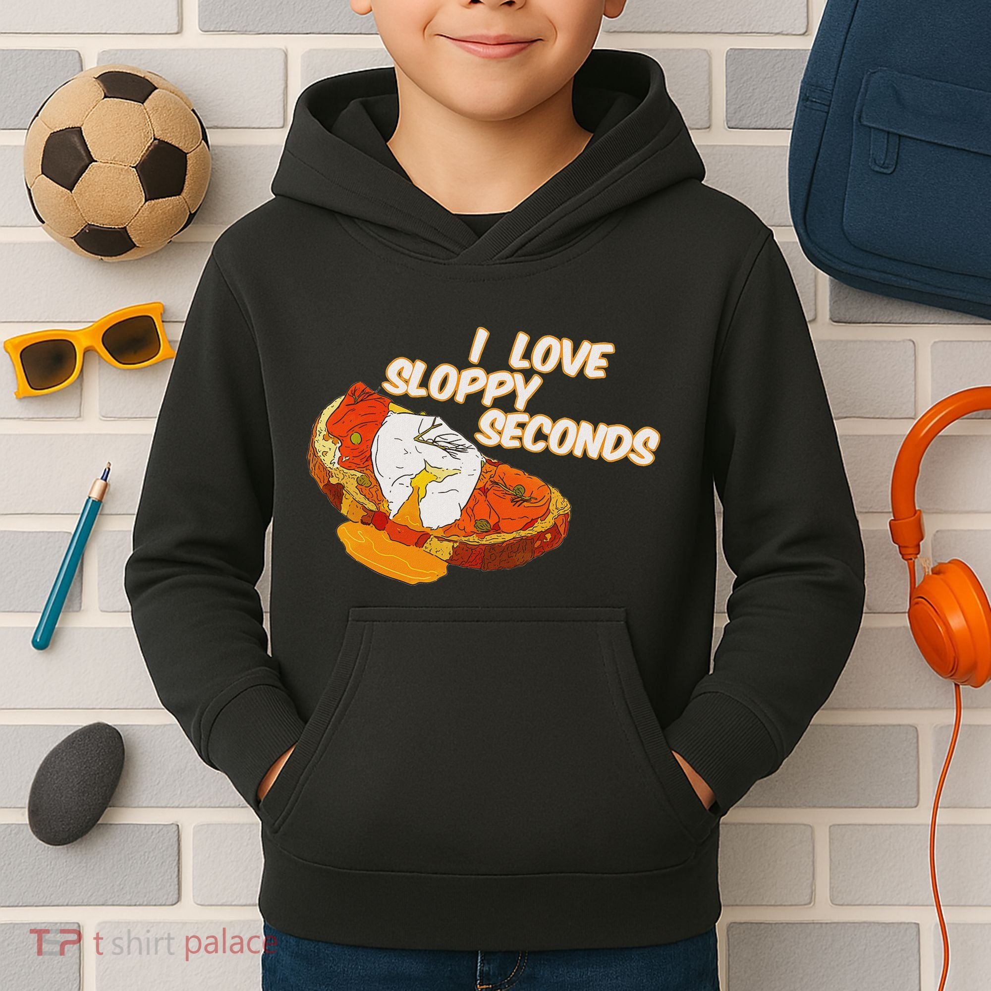 I Love Sloppy Seconds Breakfast Meme Kids Hoodie