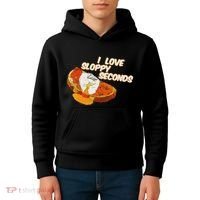 I Love Sloppy Seconds Breakfast Meme Kids Hoodie thumb 4