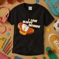 I Love Sloppy Seconds Breakfast Meme Kids T-Shirt thumb 3