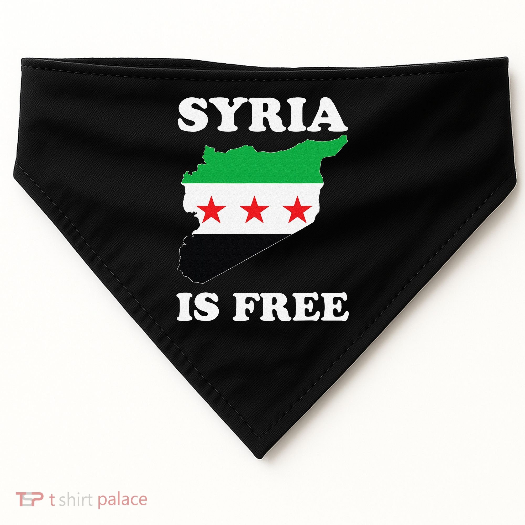 I Love Syria Is Free Syrian Map New Syrian Flag USA-Made Doggie Bandana