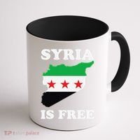 I Love Syria Is Free Syrian Map New Syrian Flag Coffee Mug thumb 1