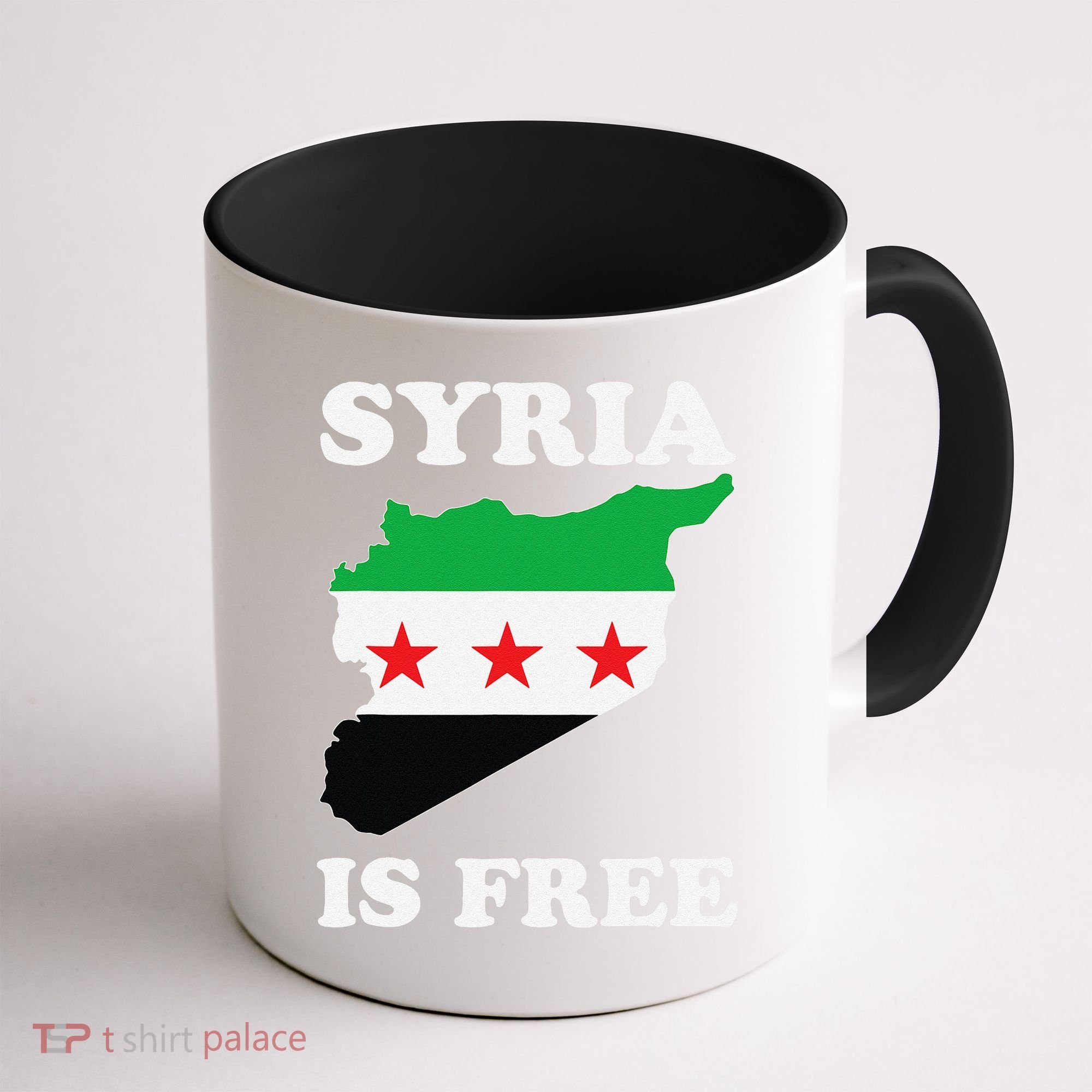 I Love Syria Is Free Syrian Map New Syrian Flag Coffee Mug