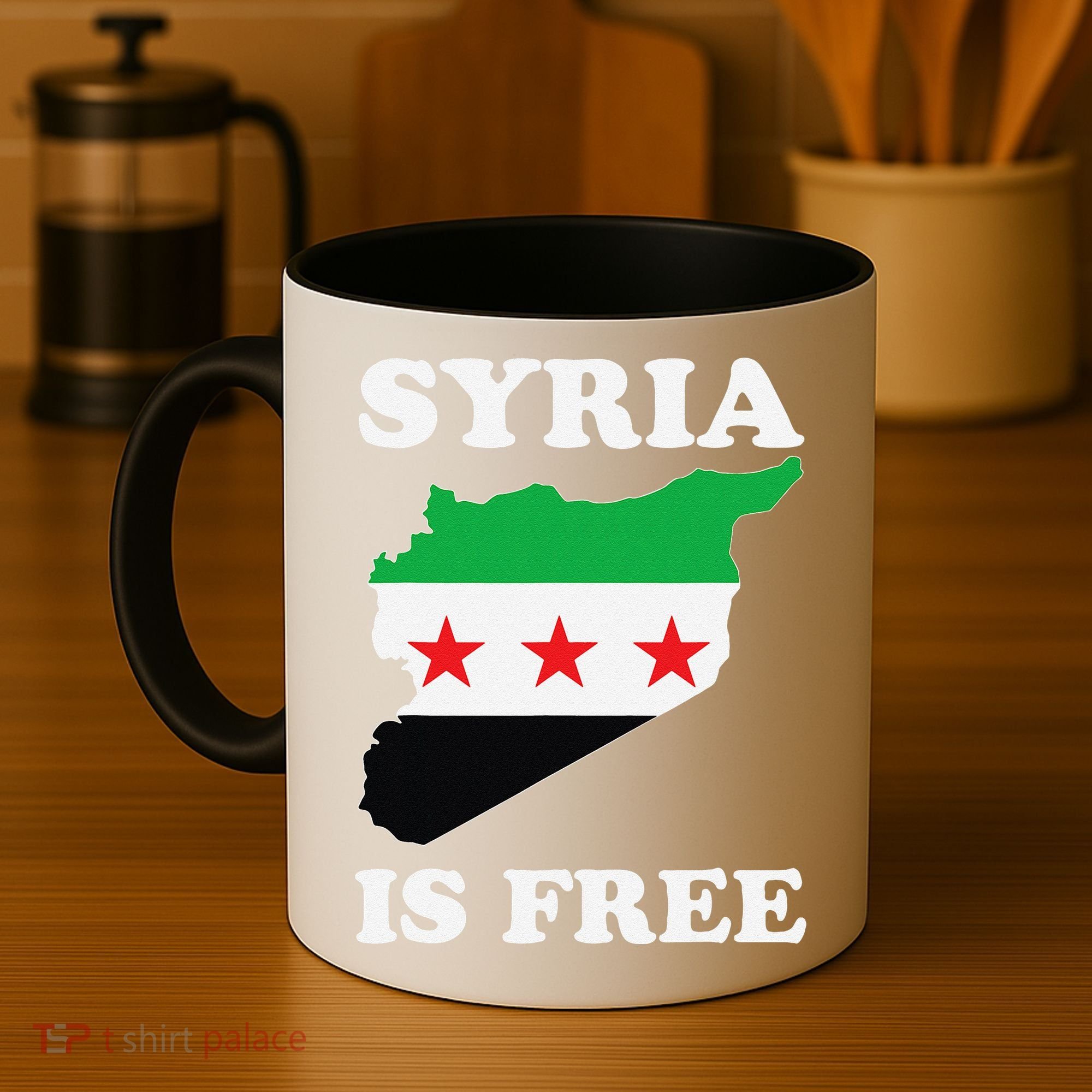 I Love Syria Is Free Syrian Map New Syrian Flag Coffee Mug