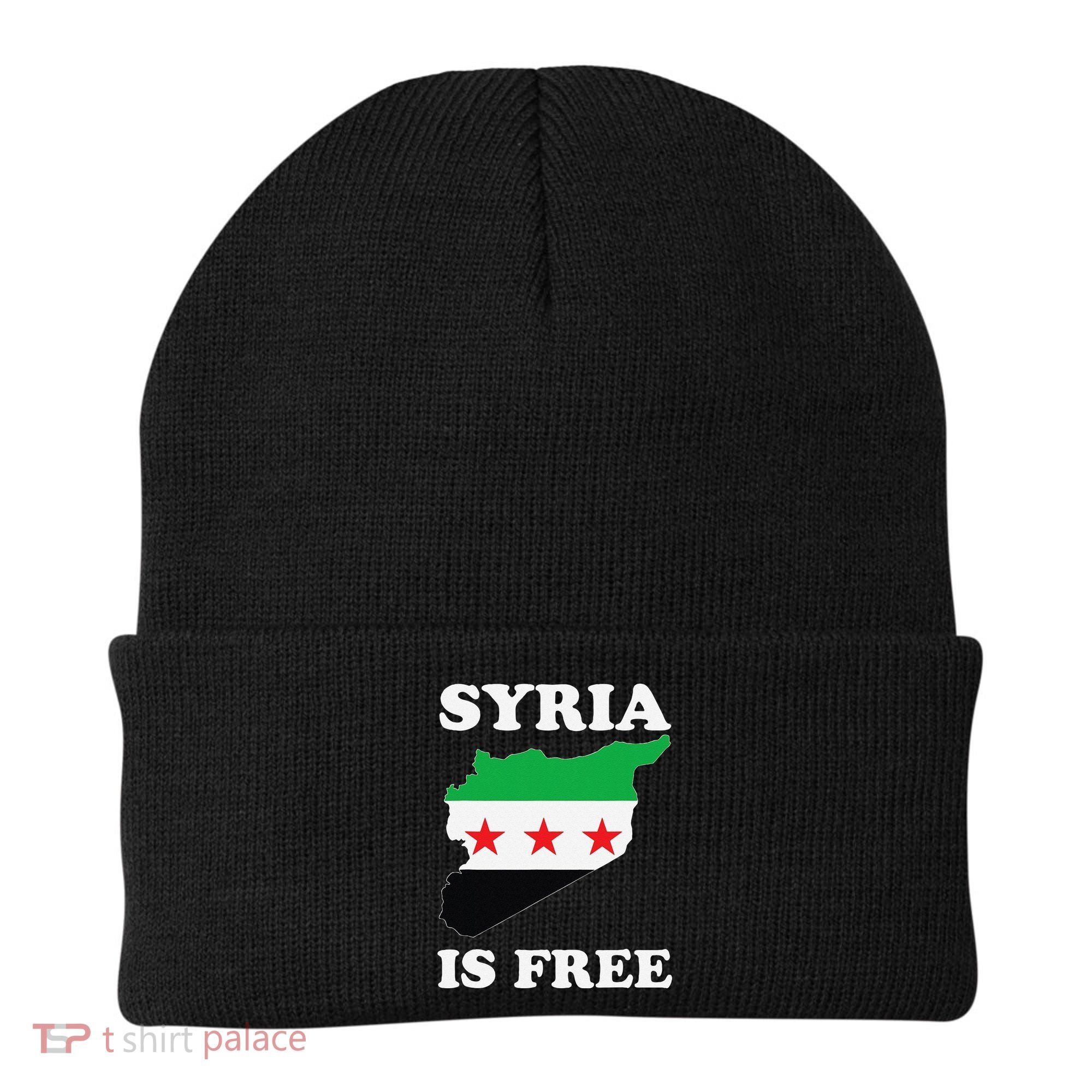 I Love Syria Is Free Syrian Map New Syrian Flag Beanie