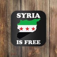 I Love Syria Is Free Syrian Map New Syrian Flag Coaster thumb 0