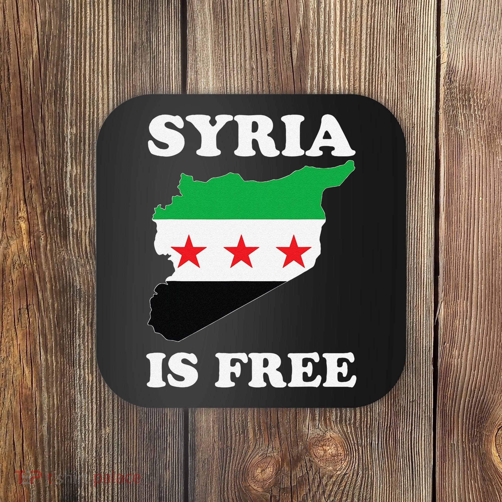 I Love Syria Is Free Syrian Map New Syrian Flag Coaster