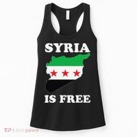 I Love Syria Is Free Syrian Map New Syrian Flag Women's Tank Top thumb 0