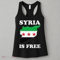 I Love Syria Is Free Syrian Map New Syrian Flag Women's Tank Top thumb 3