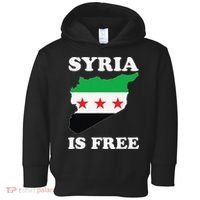 I Love Syria Is Free Syrian Map New Syrian Flag Toddler Hoodie thumb 0