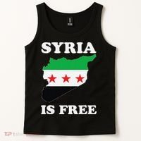 I Love Syria Is Free Syrian Map New Syrian Flag Tank Top thumb 2