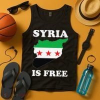 I Love Syria Is Free Syrian Map New Syrian Flag Tank Top thumb 4
