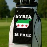 I Love Syria Is Free Syrian Map New Syrian Flag Golf Towel thumb 2