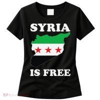 I Love Syria Is Free Syrian Map New Syrian Flag Women's T-Shirt thumb 0