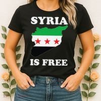 I Love Syria Is Free Syrian Map New Syrian Flag Women's T-Shirt thumb 2