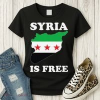 I Love Syria Is Free Syrian Map New Syrian Flag Women's T-Shirt thumb 3