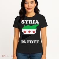 I Love Syria Is Free Syrian Map New Syrian Flag Women's T-Shirt thumb 4