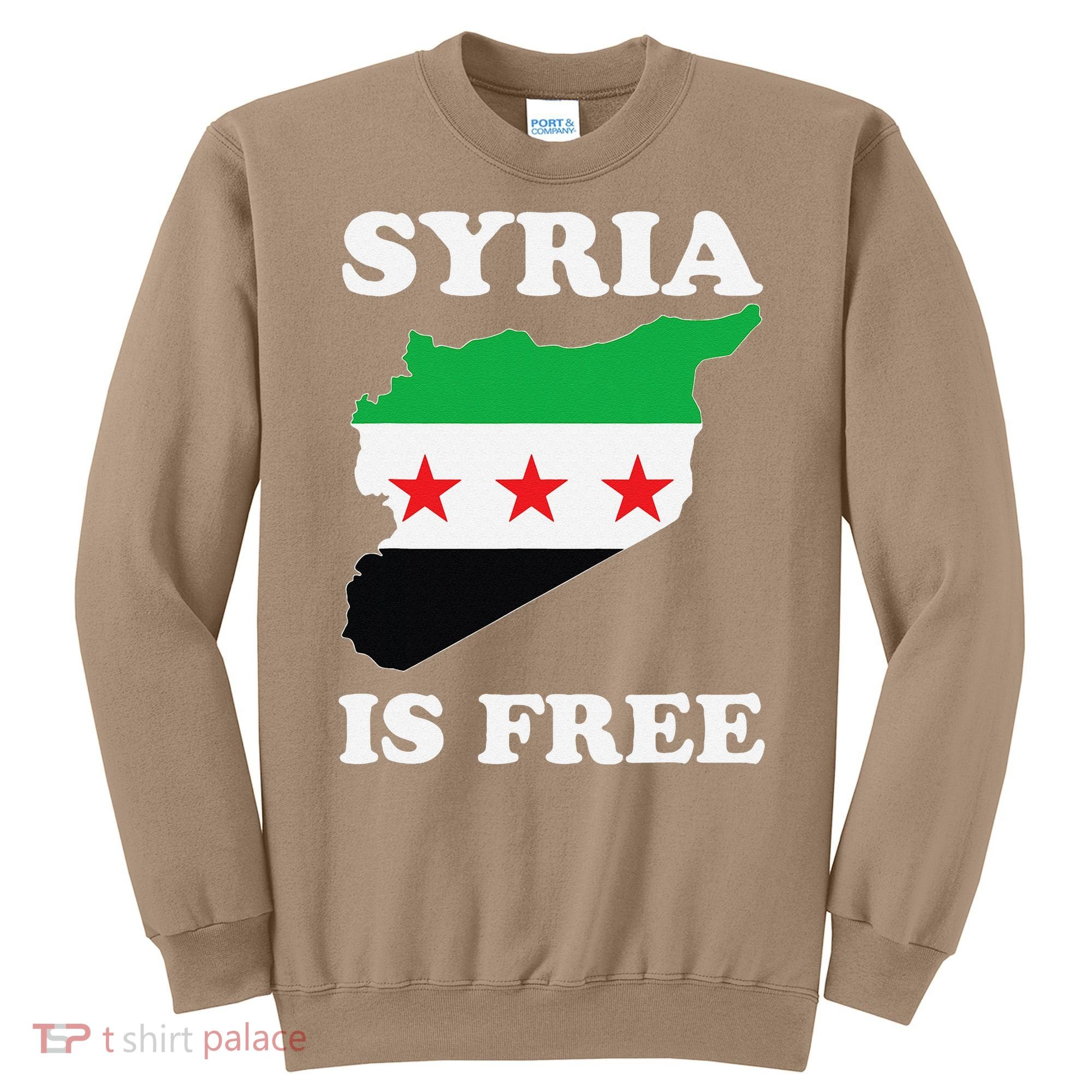 I Love Syria Is Free Syrian Map New Syrian Flag Sweatshirt