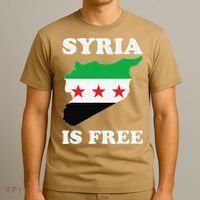 I Love Syria Is Free Syrian Map New Syrian Flag T-Shirt thumb 3