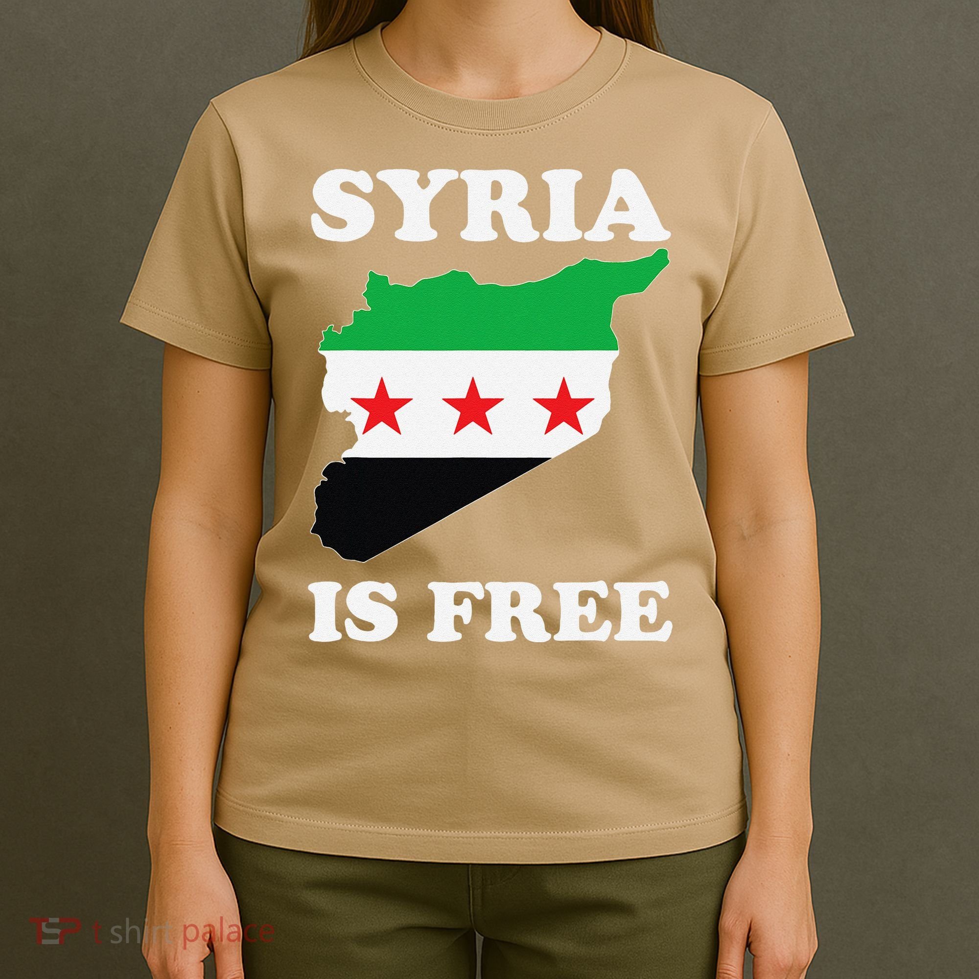 I Love Syria Is Free Syrian Map New Syrian Flag T-Shirt