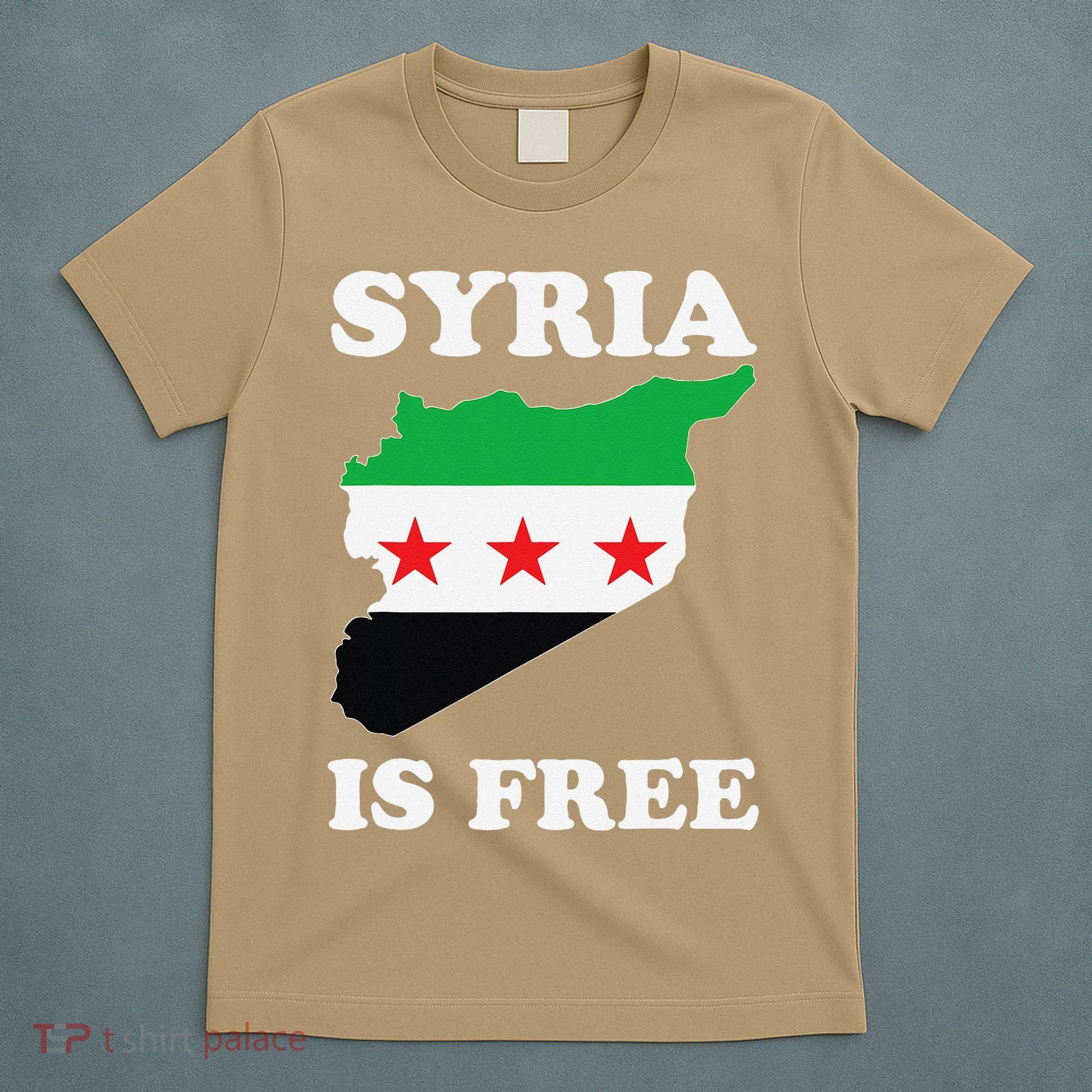 I Love Syria Is Free Syrian Map New Syrian Flag T-Shirt