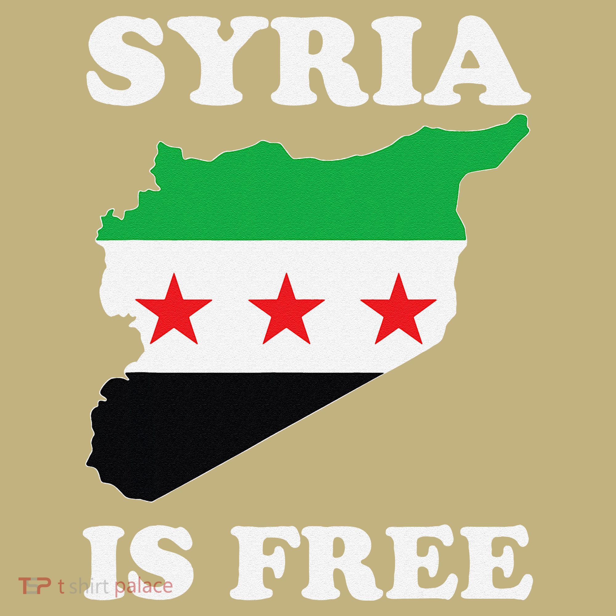 I Love Syria Is Free Syrian Map New Syrian Flag T-Shirt
