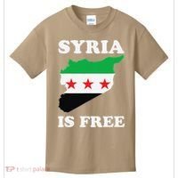 I Love Syria Is Free Syrian Map New Syrian Flag Kids T-Shirt thumb 0