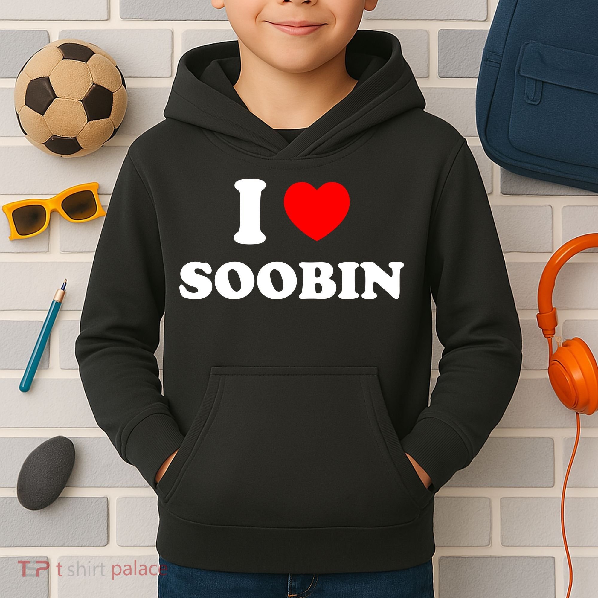 I Love Soobin Kids Hoodie