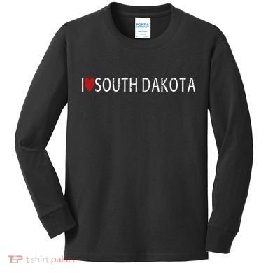 I Love South Dakota Kids Long Sleeve Shirt