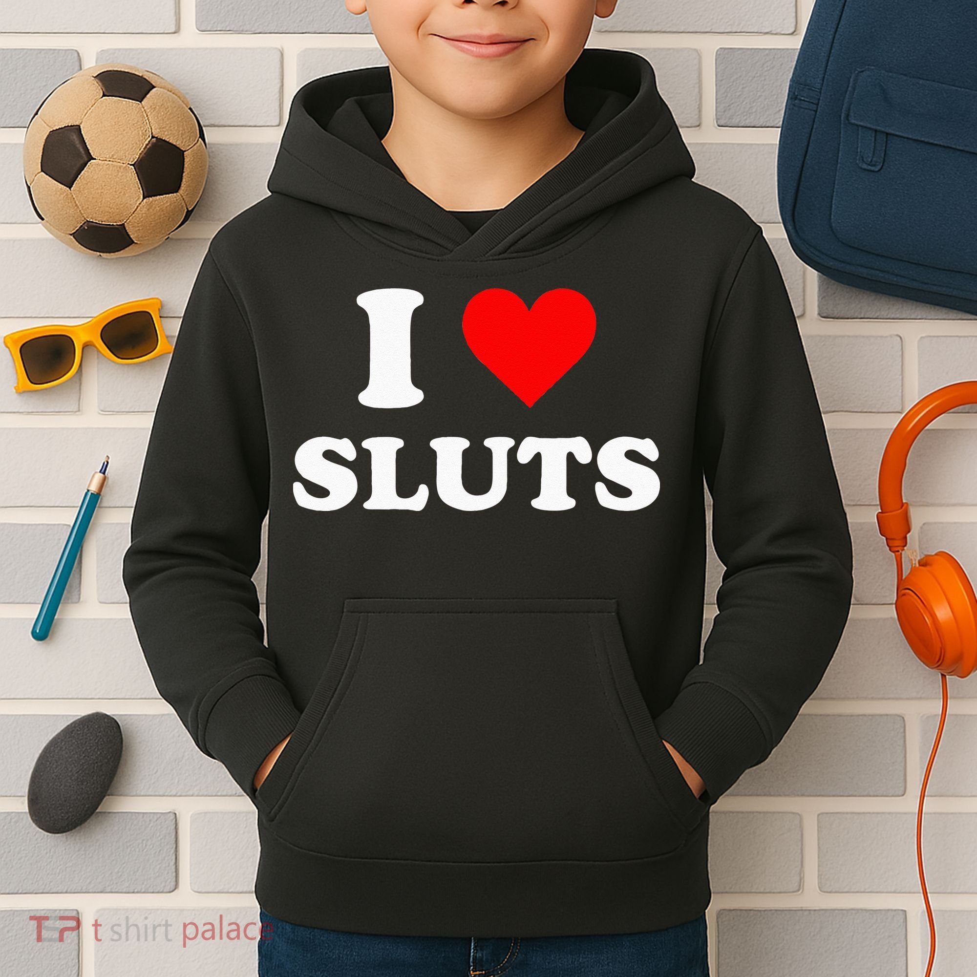 I Love Sluts Kids Hoodie