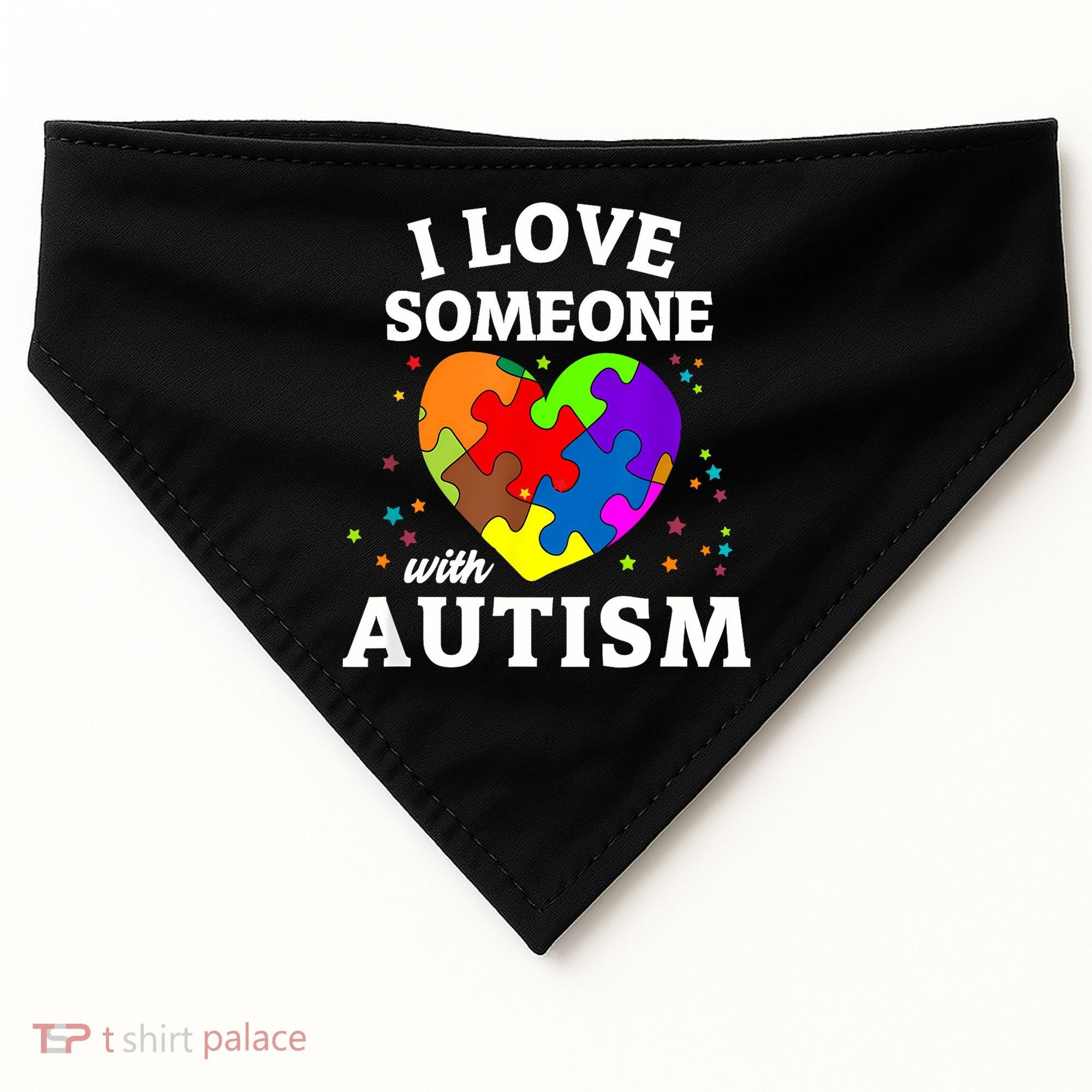 I Love Someone With Autism Love Someone USA-Made Doggie Bandana