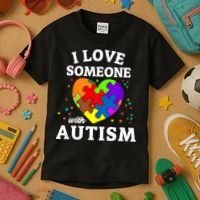 I Love Someone With Autism Love Someone Kids T-Shirt thumb 3