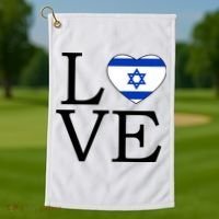 Israel Love Stand With Israel Golf Towel thumb 1