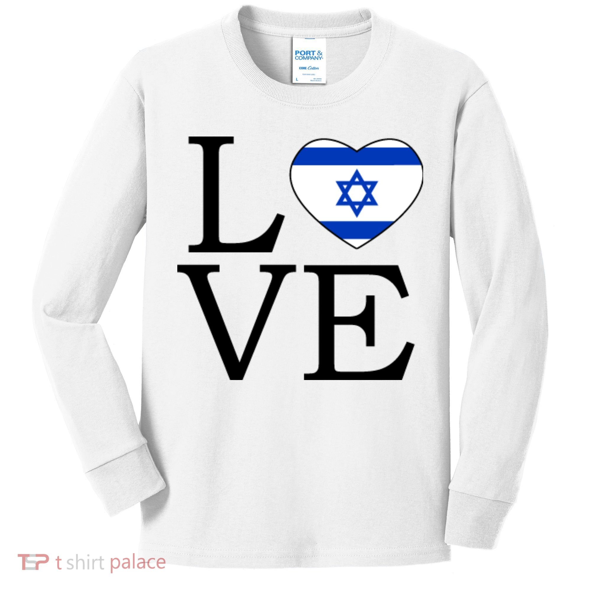 Israel Love Stand With Israel Kids Long Sleeve Shirt