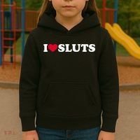 I Love Sluts I Heart Sluts Baby Kids Hoodie thumb 3