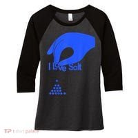 I Love Salt Tee Women's Tri-Blend 3/4-Sleeve Raglan Shirt thumb 0