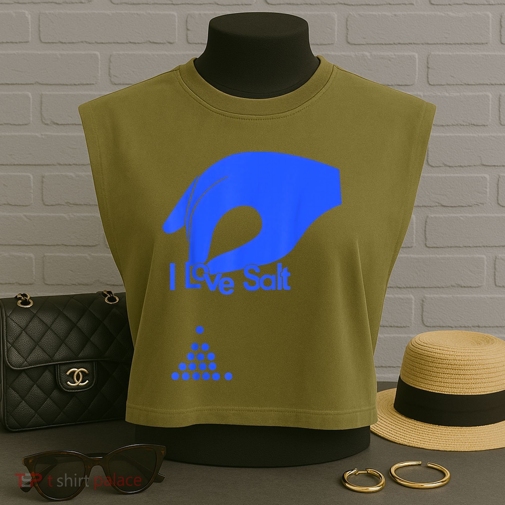 I Love Salt Tee Garment-Dyed Women's Muscle Tee