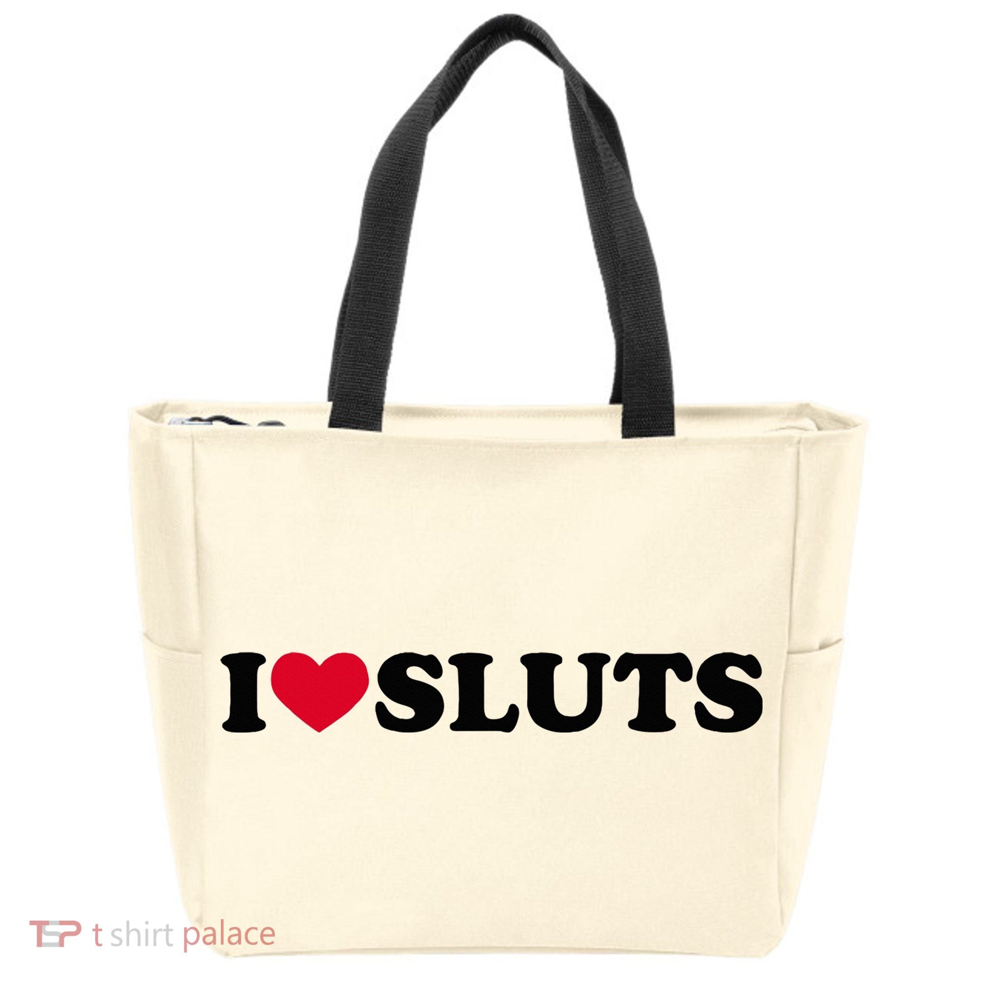 I Love Sluts I Heart Sluts Baby Tote Bag