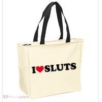 I Love Sluts I Heart Sluts Baby Tote Bag thumb 2