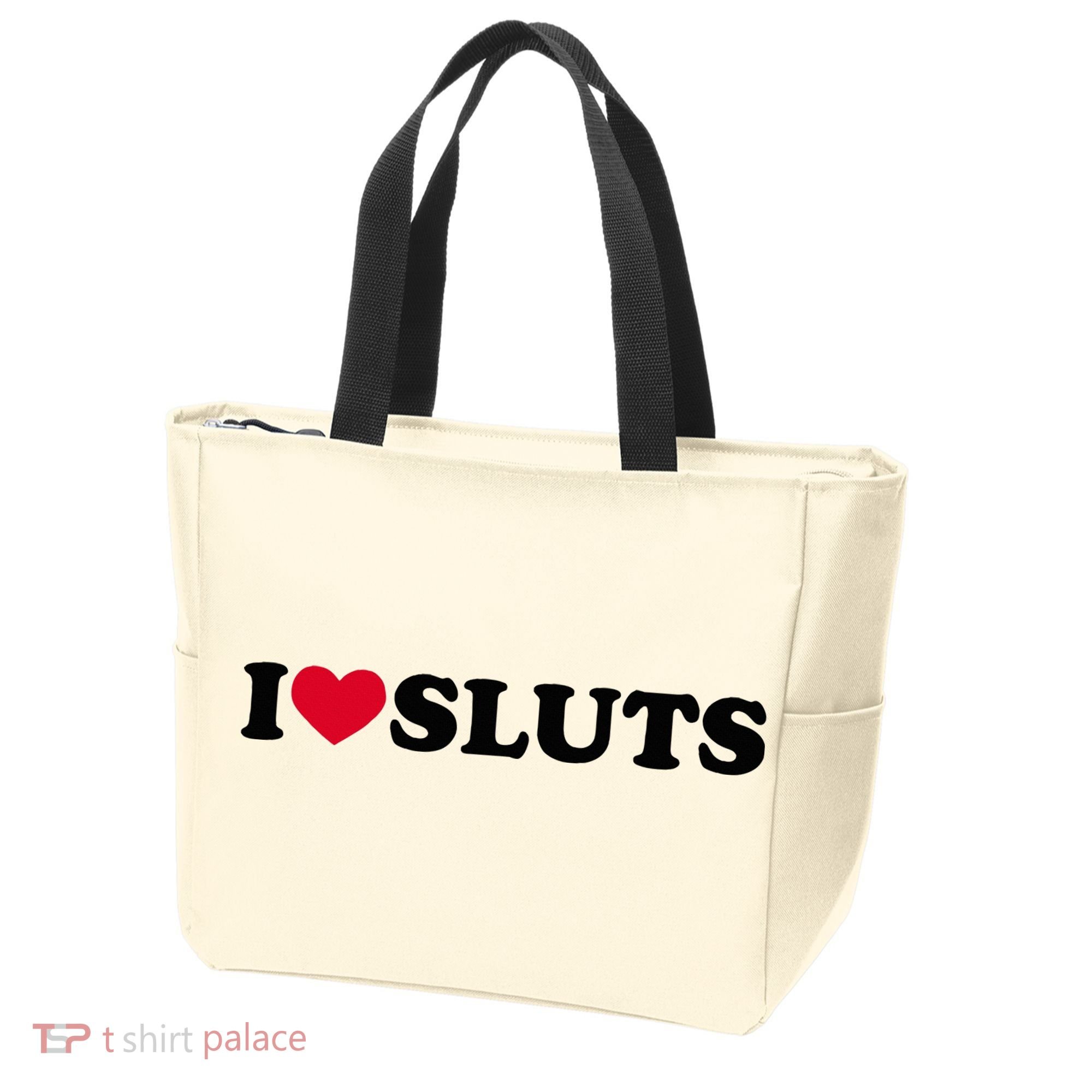 I Love Sluts I Heart Sluts Baby Tote Bag
