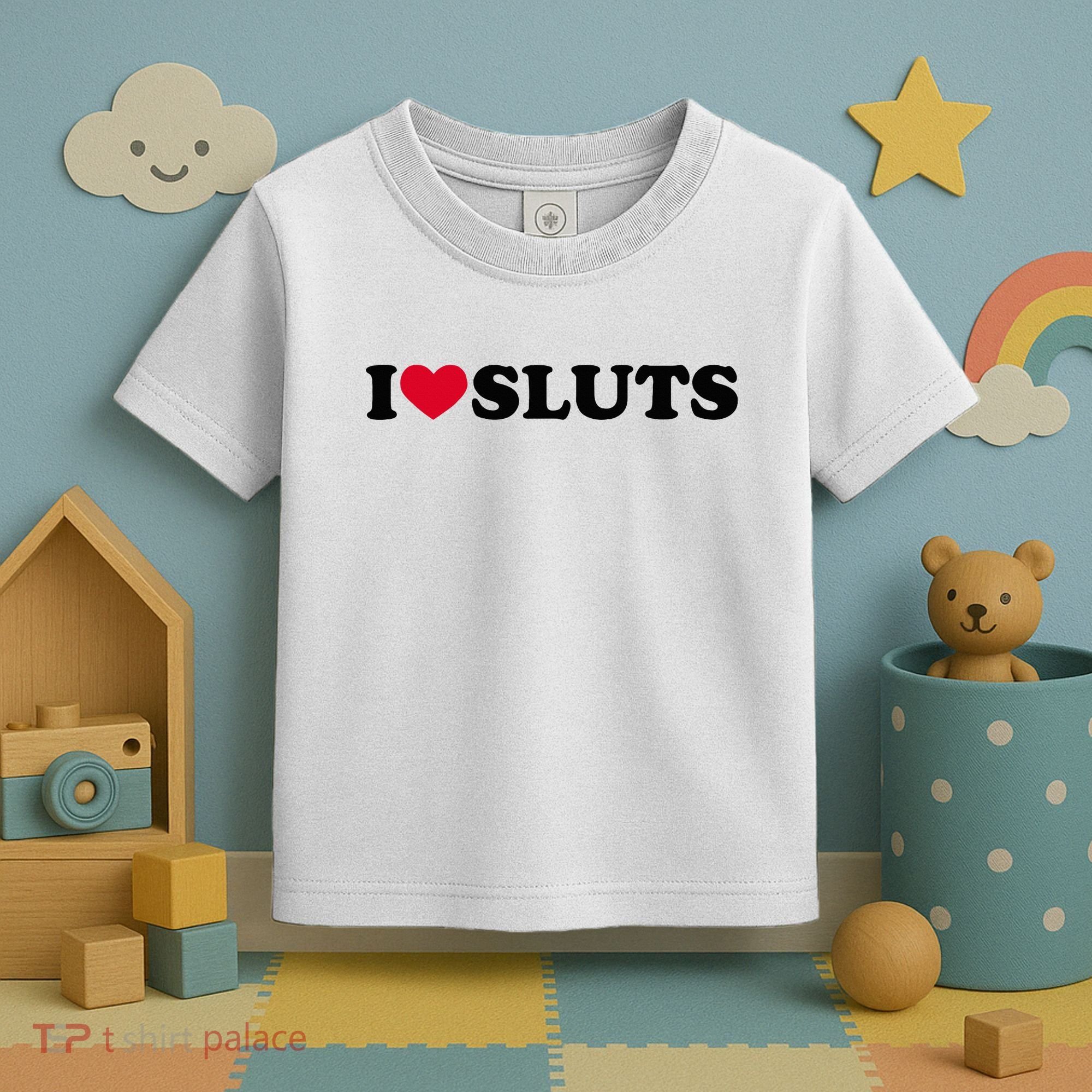 I Love Sluts I Heart Sluts Baby Toddler T-Shirt