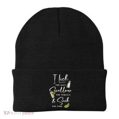 I Lick Salt Swallow Tequila Suck Lime Cinco De Mayo Mexico Beanie