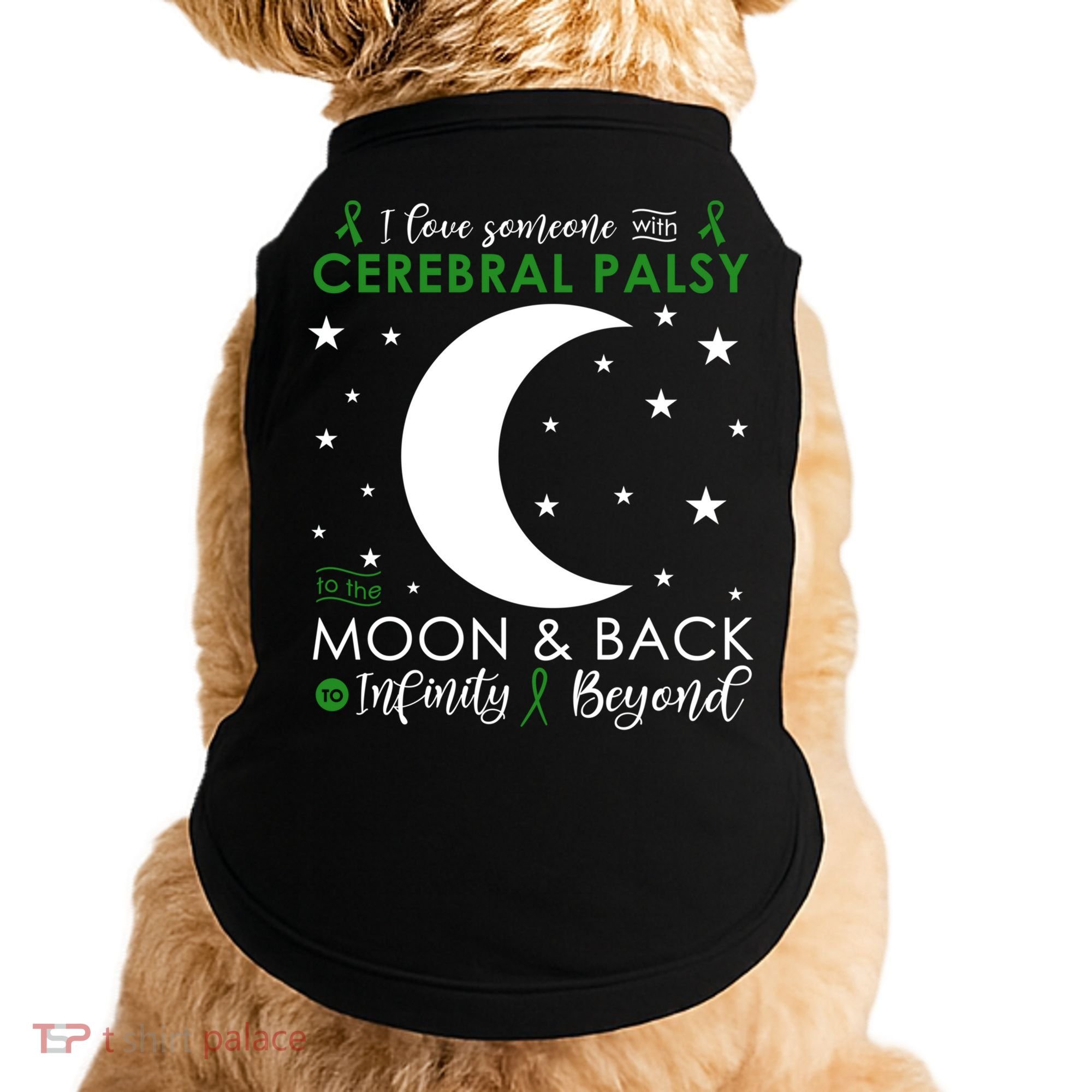 I Love Someone To The Moon And Back Cerebral Palsy Awareness Gift Doggie Tank
